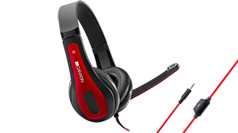 CANYON HSC-1 basic PC headset with microphone, combined 3.5mm plug, RED CNS-CHSC1R 